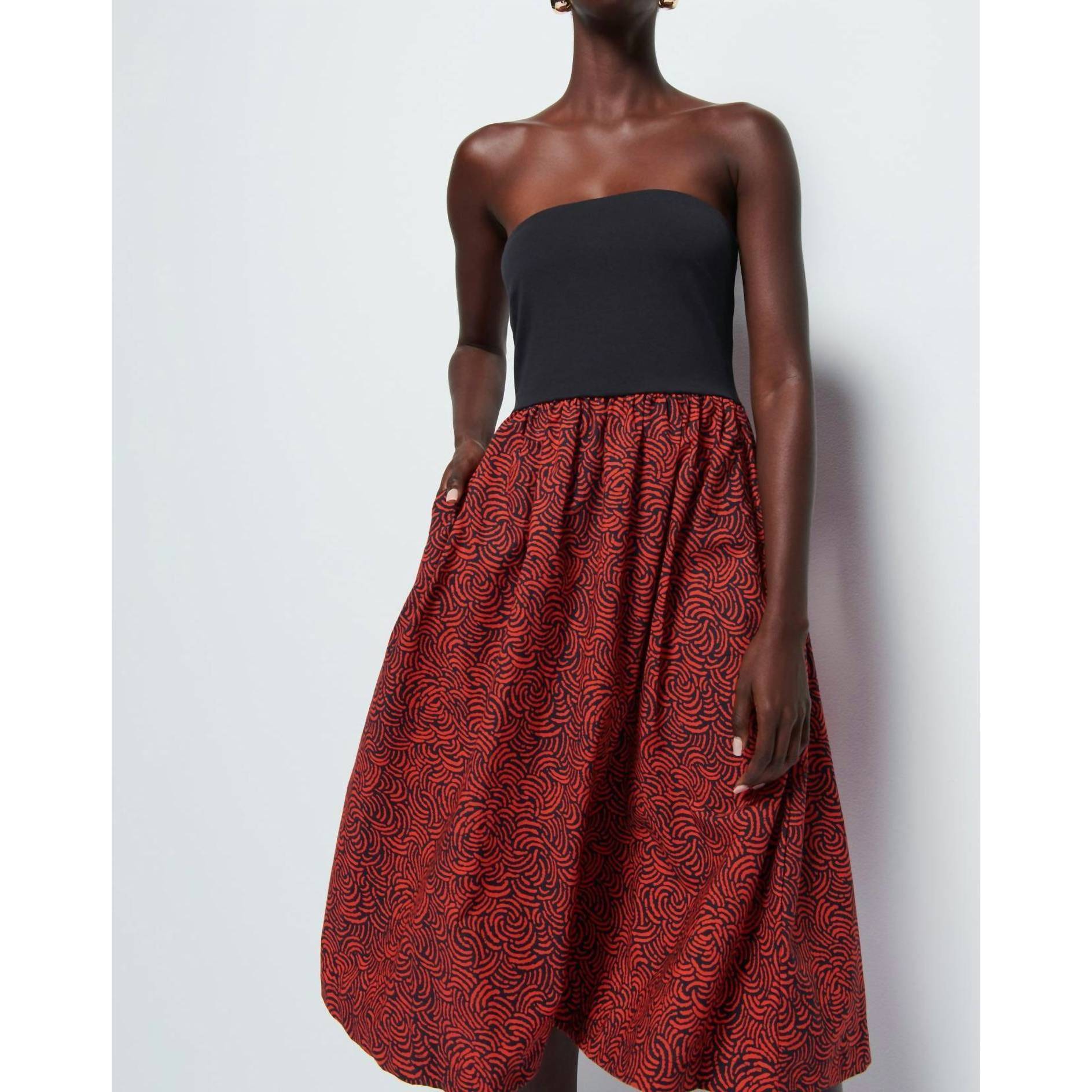 New Nation Ltd Gabbriette Midi Dress In Abs Swirl